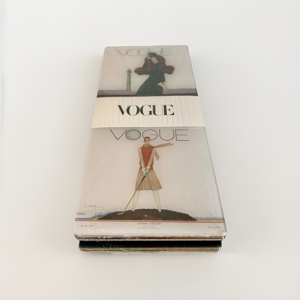 Vogue Cover 4 Cork-backed Coasters Art Deco 1929 Fashion Barware Drinks‎ Models